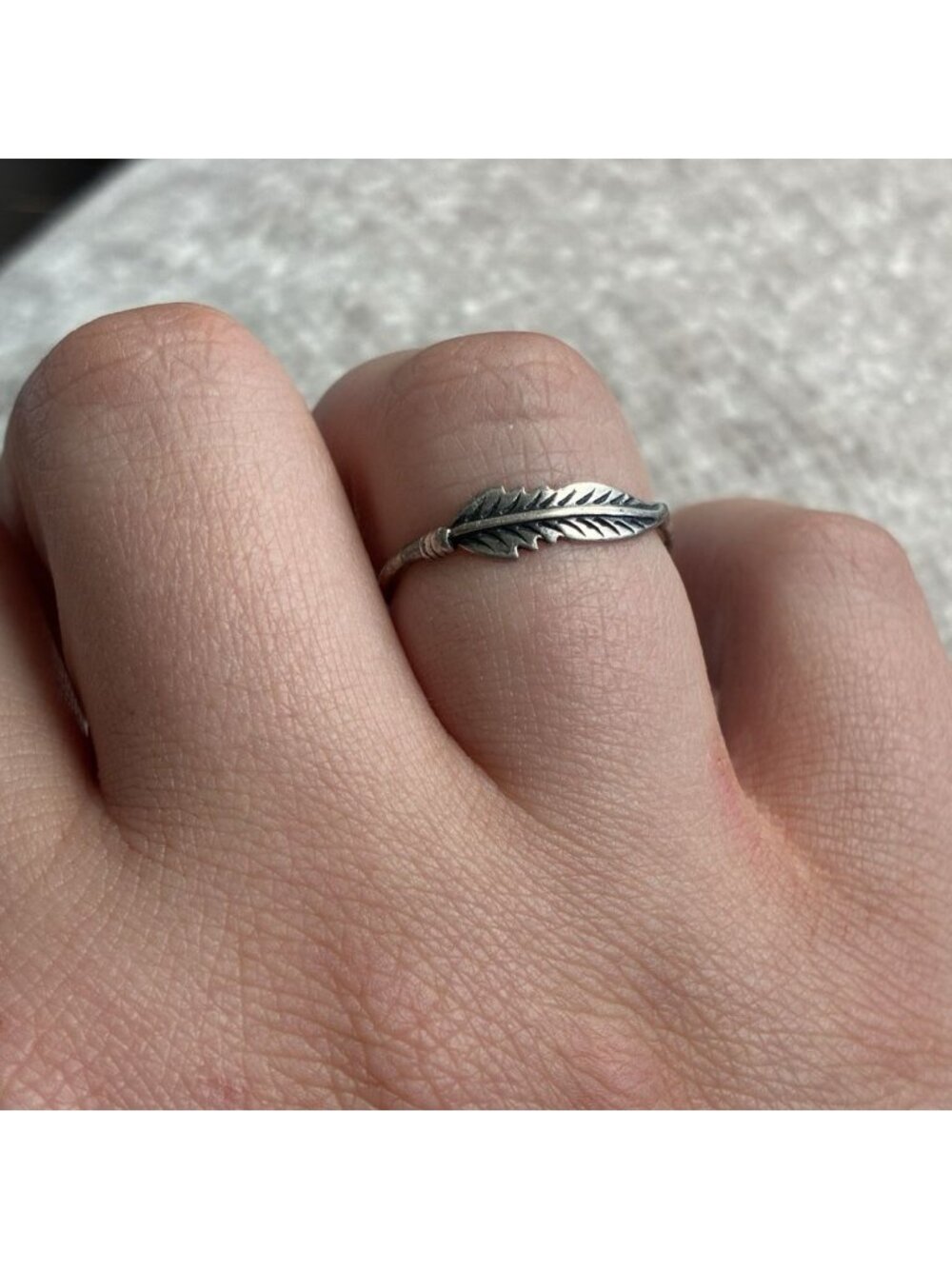 Sterling Silver Feather Simple Ring Minimalist Natural Nature Jewelry Size 7